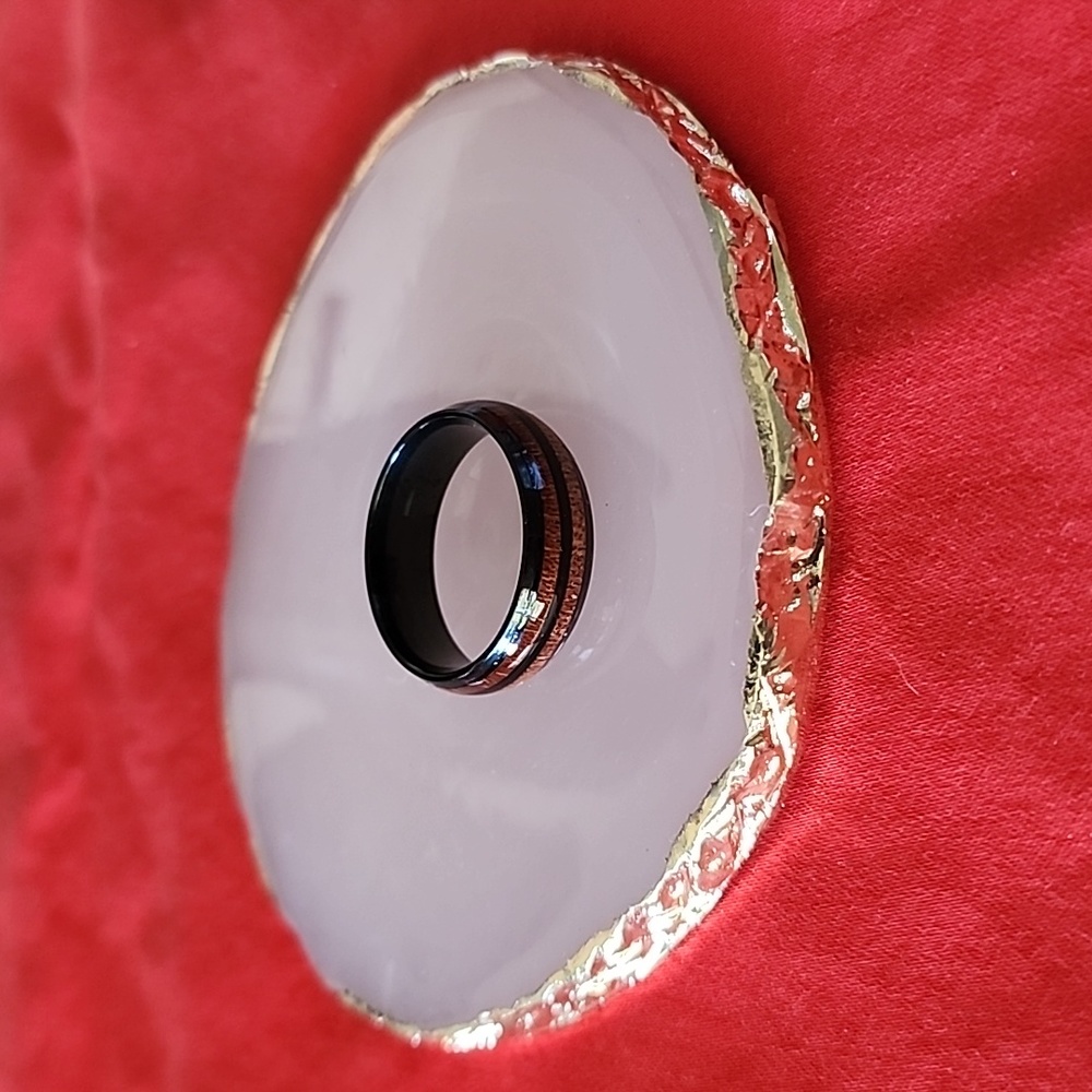 Men's WoodTone & Black Ring